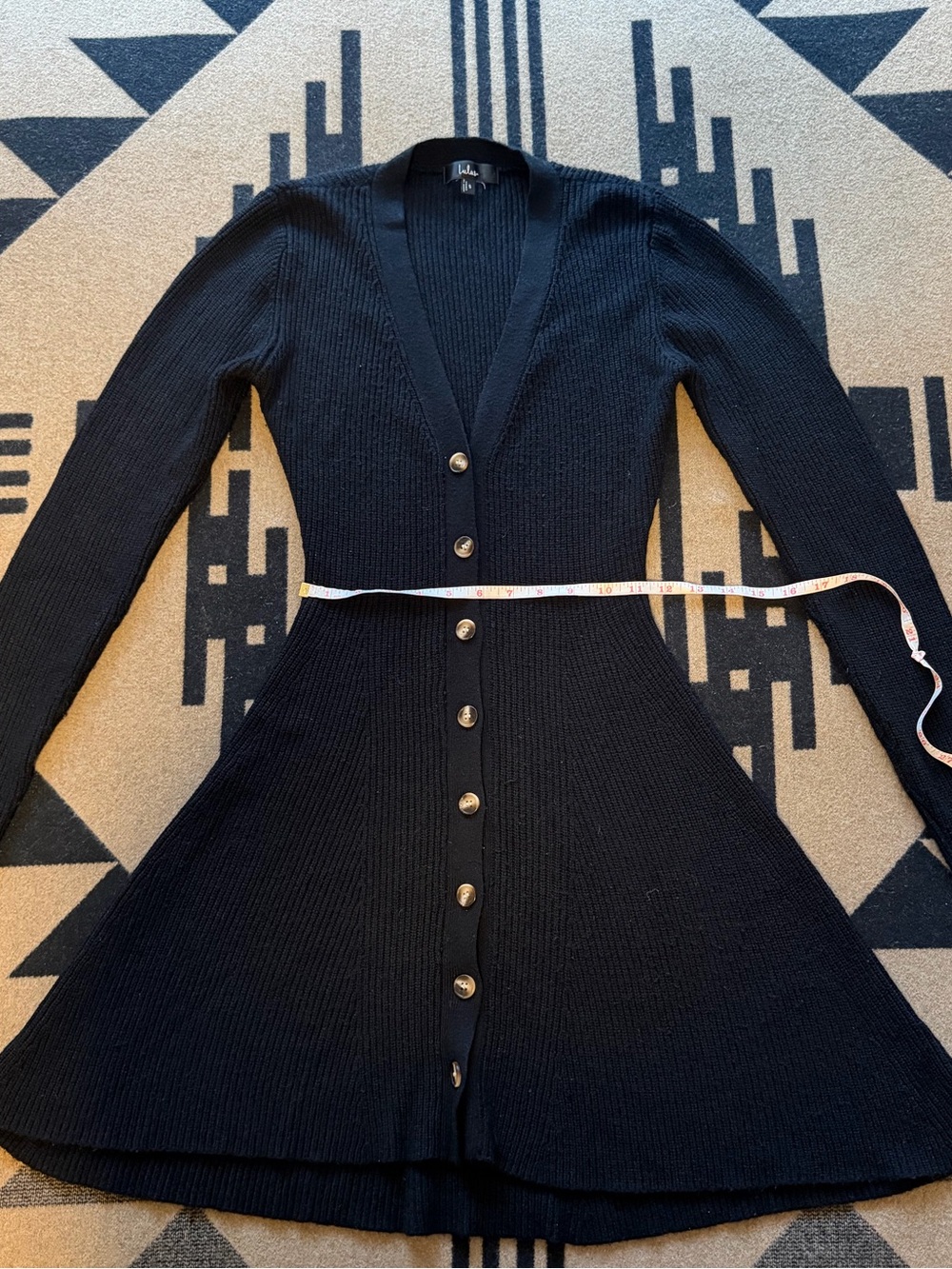 Lulus Black Ribbed Button-Front Knit Dress - Picture 3 of 7